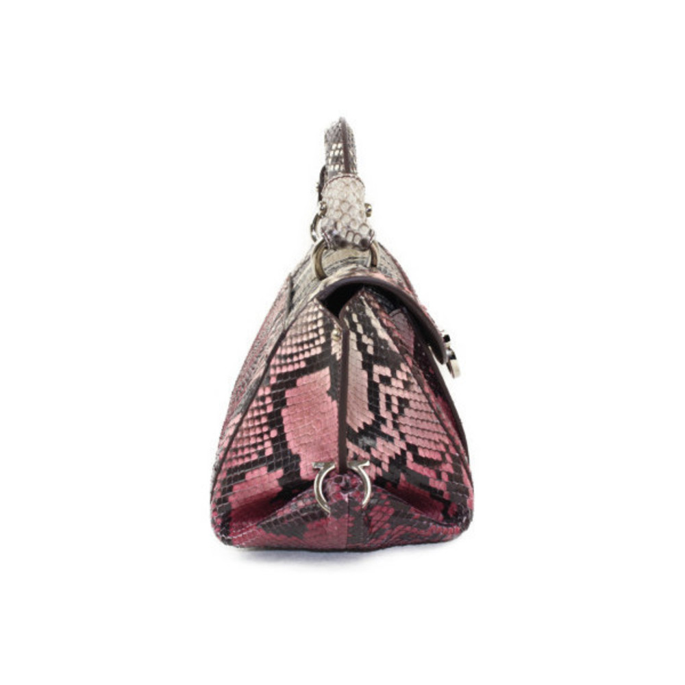 Salvatore Ferragamo Pink Gray Python Leather Sofi… - image 4